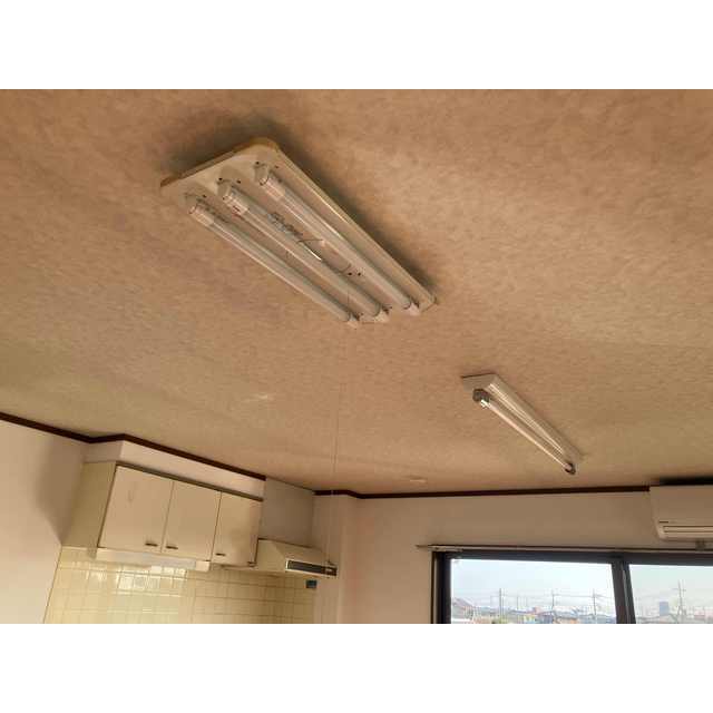 LDK天井照明器具（奥は蛍光灯）