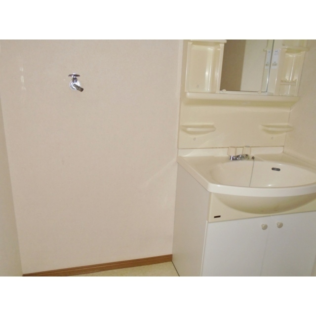 洗濯機置き場と洗面台