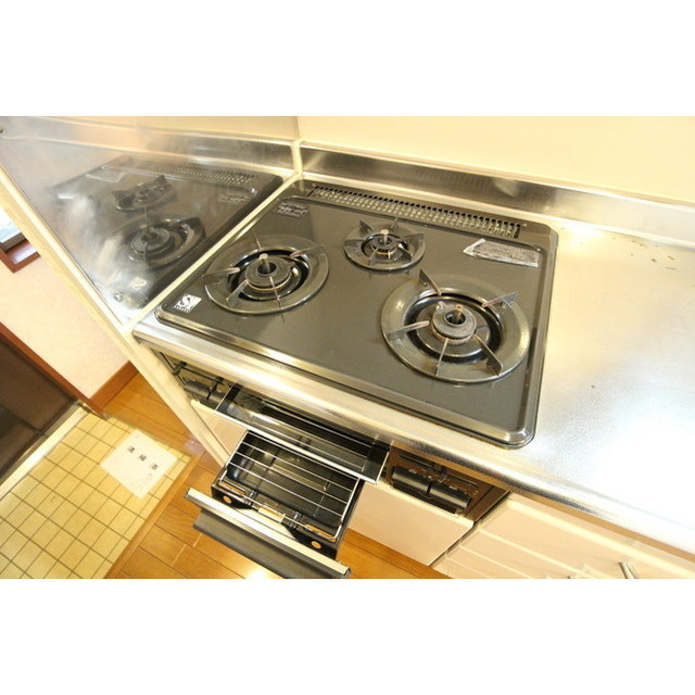 3口ガスコンロ・グリル付☆