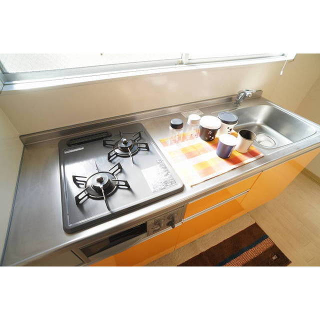 グリル付きのシステムキッチン(2口)♪