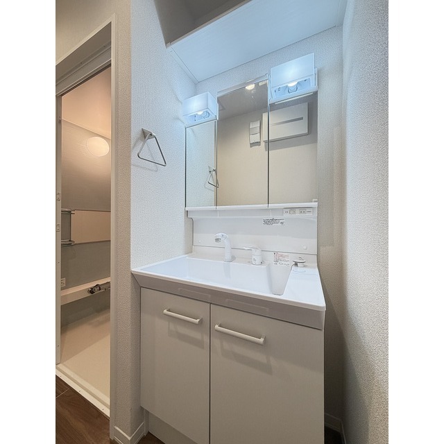 3面鏡付き洗髪洗面化粧台ですね♪