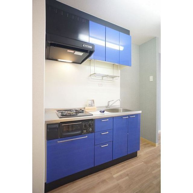 2口コンロとグリルが付いたキッチン♪