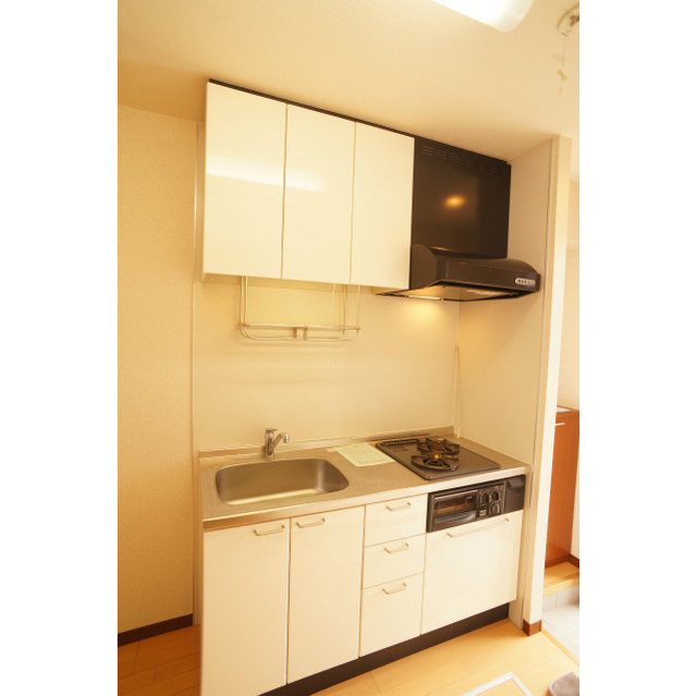 グリルも付いた2口ガスコンロ付キッチン♪