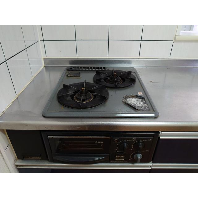 2口コンロ、グリル付