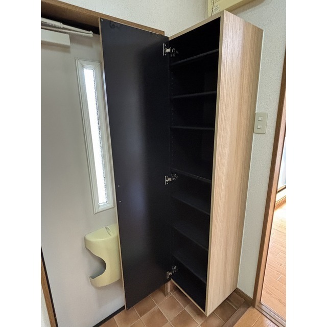 ミラー付きシューズボックス